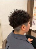 ハイライトバレイヤージュダブルカラーニュアンスパーマ20代30代