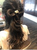 リボン風ハーフアップ 愛され 褒められヘアアレンジ20代30代40代