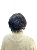 無造作パーマ/デジタルパーマ/ショート/透け感/ダークアッシュ