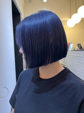 サロンドミルク 溝の口店(salon de MiLK) 20代30代40代/ボブ/ミニボブ/ネイビーカラー［溝の口］