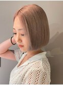 ba1688プラチナカラーホワイトミルクティーコリアンスタイルボブ