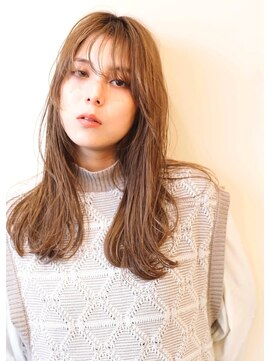 アムネシア たまプラーザ(AMNESIA) ブリーチなしカラー/ミルクティーベージュ/ゆるふわロング