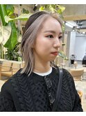 原宿ローライトブリーチダブルカラーインナーカラーショートボブ