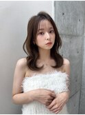 小顔に見せるヘア/ワンレン/ボブウルフ/ネビージュ/黒髪カタログ
