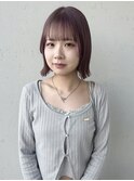 ボブ×ラベンダーベージュ