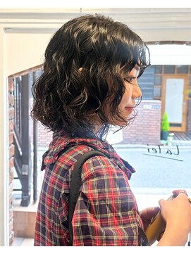 ラレイ ハラジュク(Lalei harajuku) 【白石】大きめしっかりスパイラルパーマボブウェーブヘア原宿