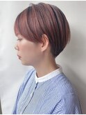 【morio原宿】刈り上げショート 赤