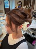 浴衣シニヨンアレンジ♪