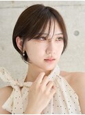 大人かわいいショートボブ/耳掛けショートレイヤー/透明感カラー