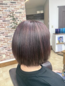 トップスタイル リッチ ハイライト×ピンク系カラー