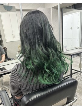 ノーバル バイ シエスタ 池袋(NoVal by siesta) エアタッチグラデーション グリーン/AZE