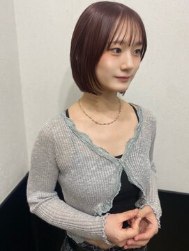 【ピンクブラウン×ボブ】