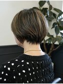 白髪ぼかしハイライト◎ショートボブ◎高松