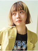 ベージュ/ブリーチなし/ブラウン/顔まわりレイヤー/ボブ