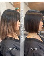 サクラ オモテサンドウ(SAKURA)&nbsp;プレミアム縮毛矯正/暗めカラー/グランマッシュ/デザインカラー