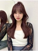ピンクブラウン/ブリーチなし/レイヤーカット/暖色/渋谷