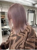 ミルクティーピンクベージュカラーハイトーンカラーダブルカラー