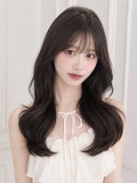 ユーフォリア 新宿店(Euphoria) 小顔シースルーバング顔周りカットミディアムレイヤーワンカール