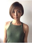 short _bangs切りっぱなしボブエアリーロング美髪ピンクブラウン