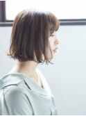 〈SIDE〉くすみカーキの切りっぱなし外ハネボブ【自由が丘】