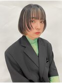 デザインカラー×前上がりボブ