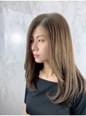 【アッシュオリーブ】【髪質改善トリートメント】ロングレイヤー