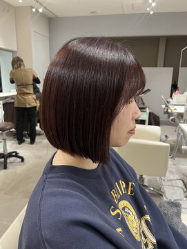 ワークスヘアー(WORKS HAIR) ピンクブラウン ボブ