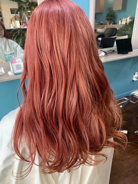 ナイン ヘア デザイン(9 hair design) オレンジピンクヘアー