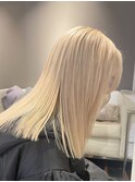 14169ブリーチ＆ダブルカラーホワイトブロンドハイトーンカラー
