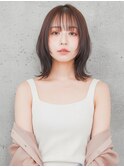 ゆるふわミディアム/ハッシュカット/ベージュ/韓国レイヤー