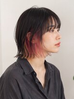 きいろのゾウ インナーカラー/ピンクカラー/切りっぱなしボブ
