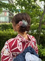 バサラ 大阪梅田店(VASARA) 浴衣 へアメ セミロング ゆるふわ サイドアップ 大阪