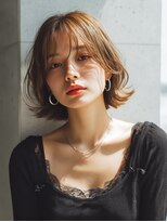 ロッソ 大橋店(Rosso) 束感前髪のブラウン外ハネボブ【大橋】