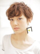 クレル(Creelu)&nbsp;アシメショートヴェールウェーブブルージュカラー似合わせカット