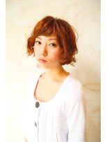 ブーケ(BOUQUET) 毛先パーマ・フレンチボブ・ツヤありオレンジ系カラー