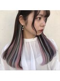 シールエクステでユニコーンカラー