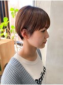 ハンサムショート、ニュアンスパーマ、ハイライト、グレージュ