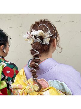 ドルチェ(dolce) 水引アレンジ　紐アレンジ　成人式ヘア