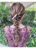 編みおろしヘアアレンジ