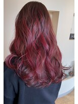 コンティバイミラートーク(CONTY by MIRROR TALK)&nbsp;ハイライト/レッド/ロング