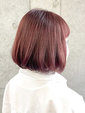 ミリィバイアヤラ 船橋店(MIRYI by ayala) 【AINA】ブリーチ無しローズピンクカラー/内巻きボブ