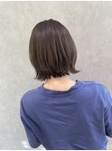 10代20代30代 外ハネレイヤーボブ オリーブ系カラー