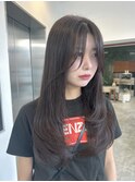 レイヤーカット 顔まわりカット 秋カラー ダークブラウン