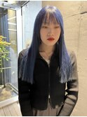 ネビージュブルーカラーブルーブラックダークアッシュ