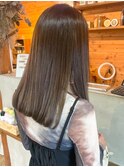 髪質改善カラー　艶カラー　ブラウンカラー　ミディアム