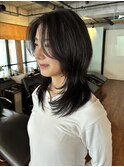 【あきら】韓国ヘアハッシュカットミディアムレイヤーカット