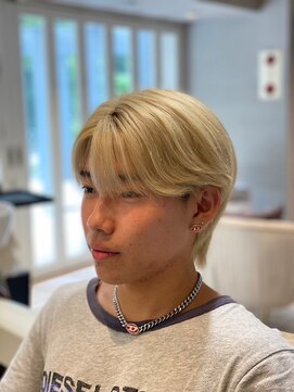 アース 常盤平店(HAIR & MAKE EARTH) 韓国風マッシュウルフ×センターパートブロンド