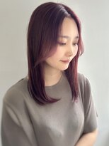 エル セルカ 高田馬場(el CERCA)&nbsp;韓国風ワインレッド×小顔顔まわりカット