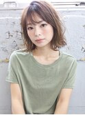 毛先の外ハネが可愛いランダムウェーブ♪