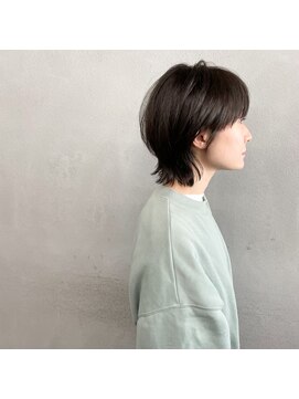 タグ(#tag) #マッシュウルフボブ×ブルースモークカラー